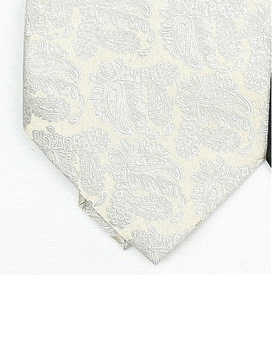 Cream Paisley Neck Tie - Men's Tuxedo USA