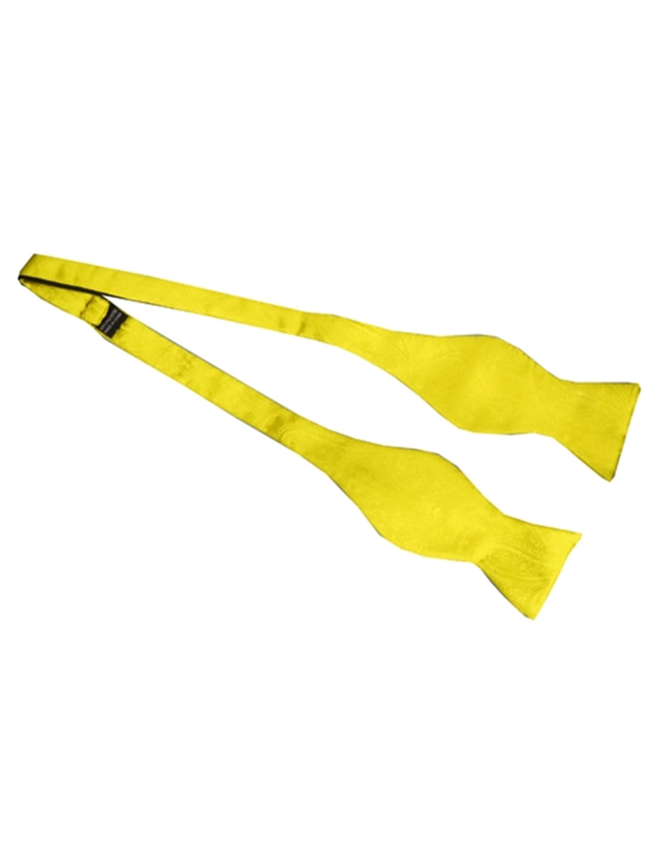 Yellow Self-Tie Bow Tie Set - Men's Tuxedo USA