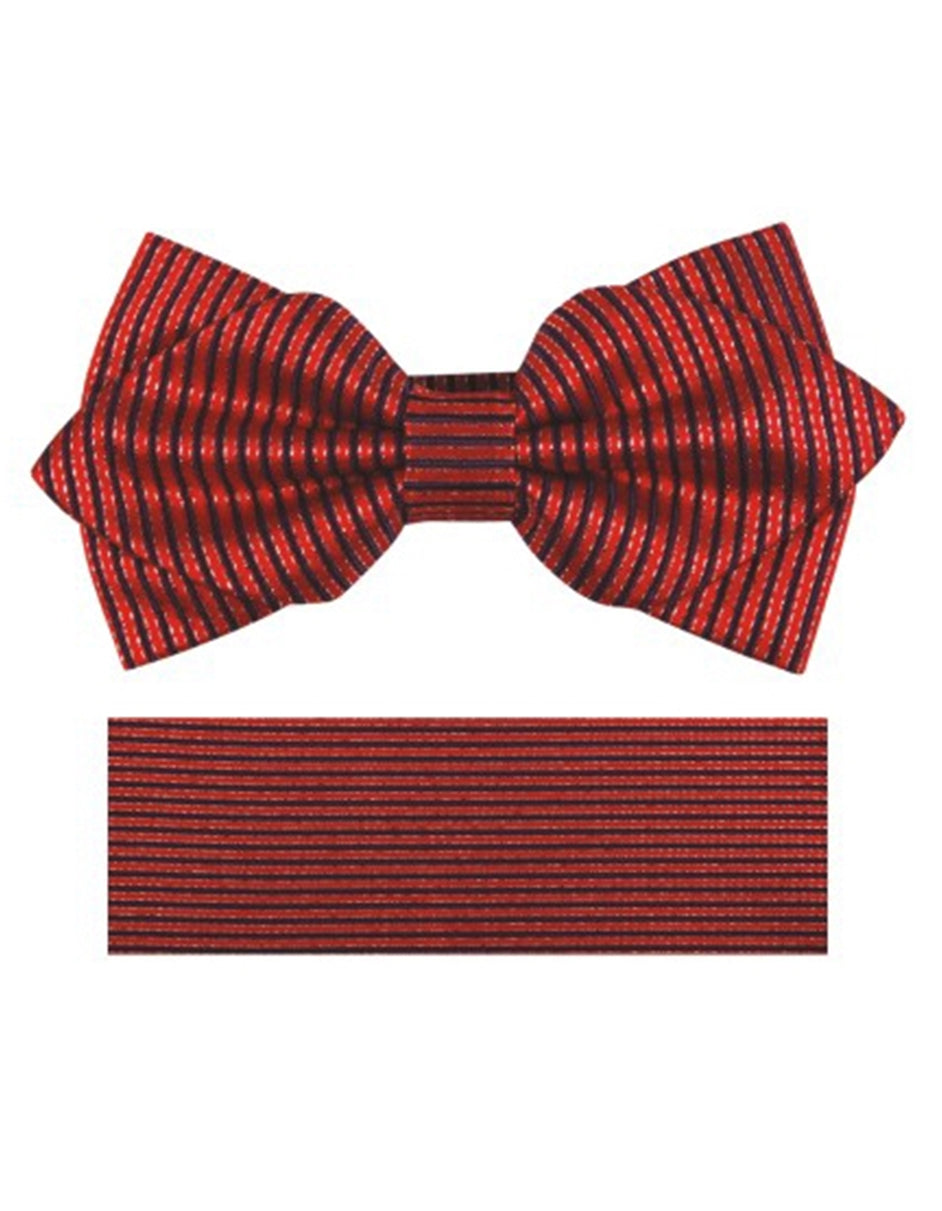 Red Stripe Bow Tie Set - Men's Tuxedo USA