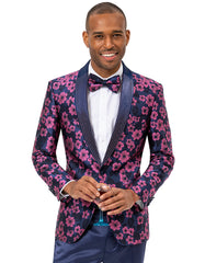 Mens Paisley Jeweled Shawl Prom Tuxedo Blazer in Magenta - Men's Tuxedo USA