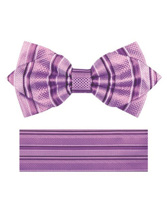 Lilac Stripe Bow Tie Set - Men's Tuxedo USA