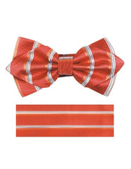 Orange & White Bow Tie Set - Men's Tuxedo USA