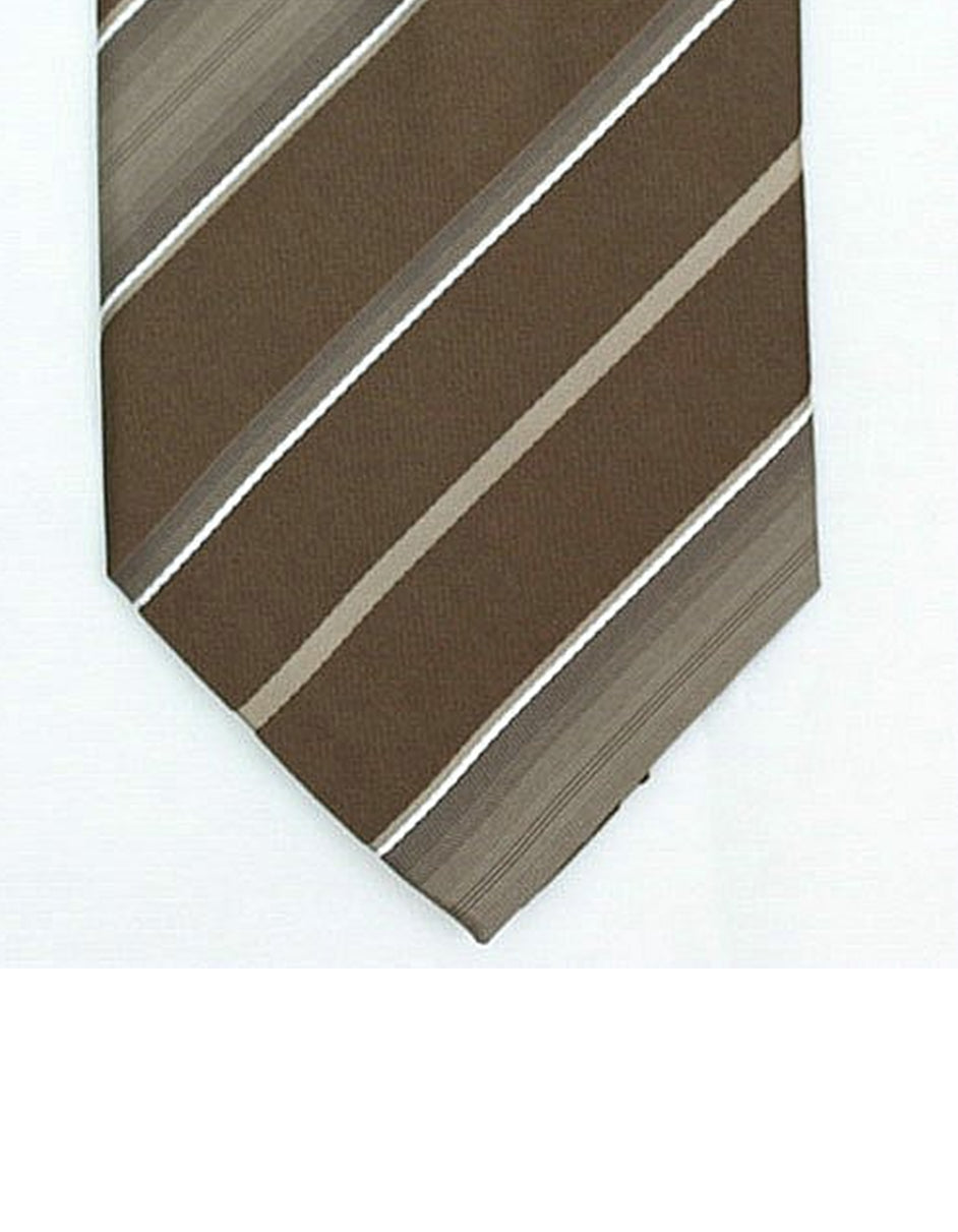 Mocha Stripe Neck Tie - Men's Tuxedo USA