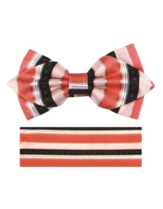 Coral & Black Bow Tie Set - Men's Tuxedo USA