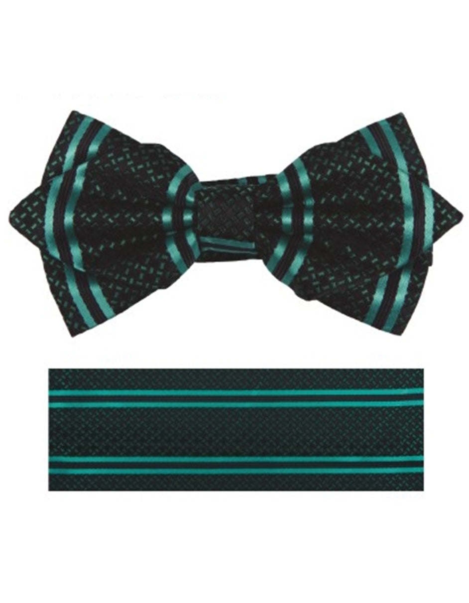 Green Woven Bow Tie Set - Men's Tuxedo USA