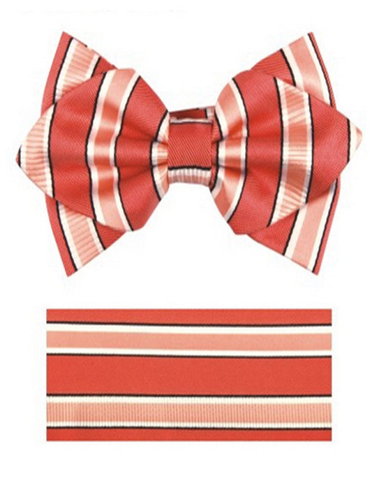 Melon Stripe Bow Tie Set - Men's Tuxedo USA