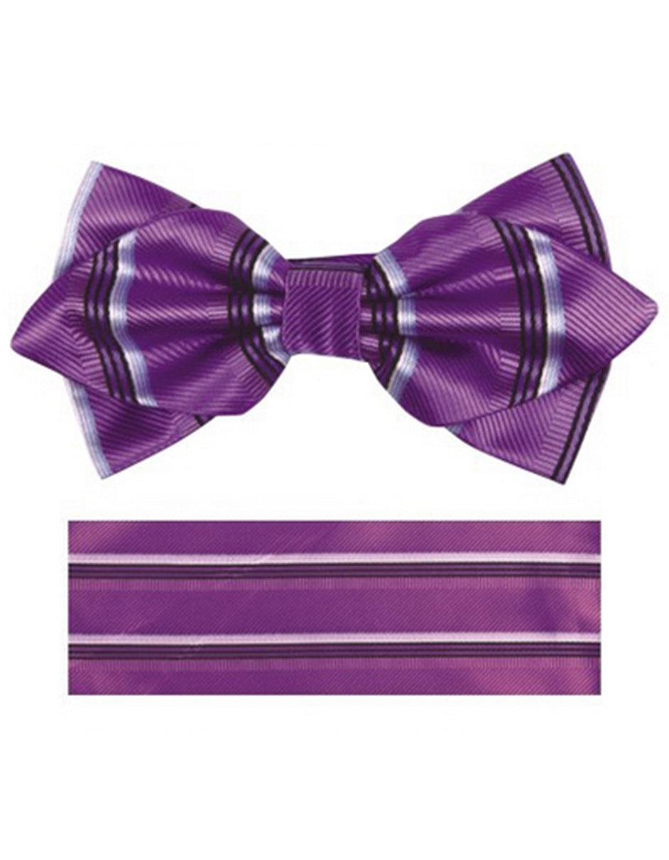 Purple & Black Bow Tie Set - Men's Tuxedo USA