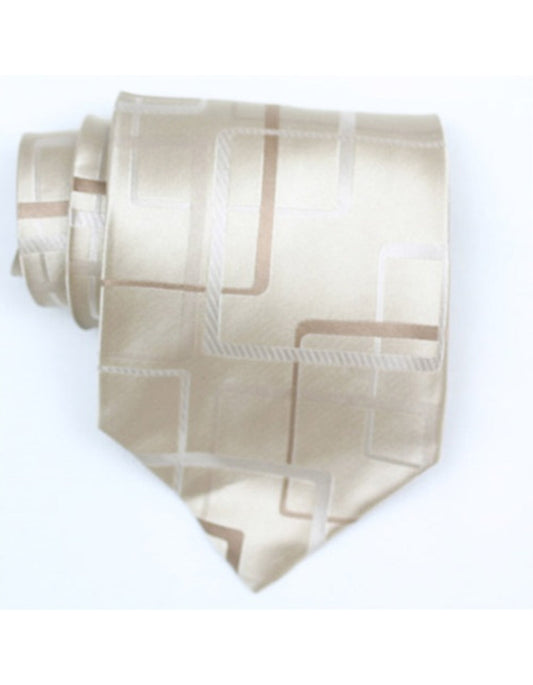 Beige Square Neck Tie - Men's Tuxedo USA