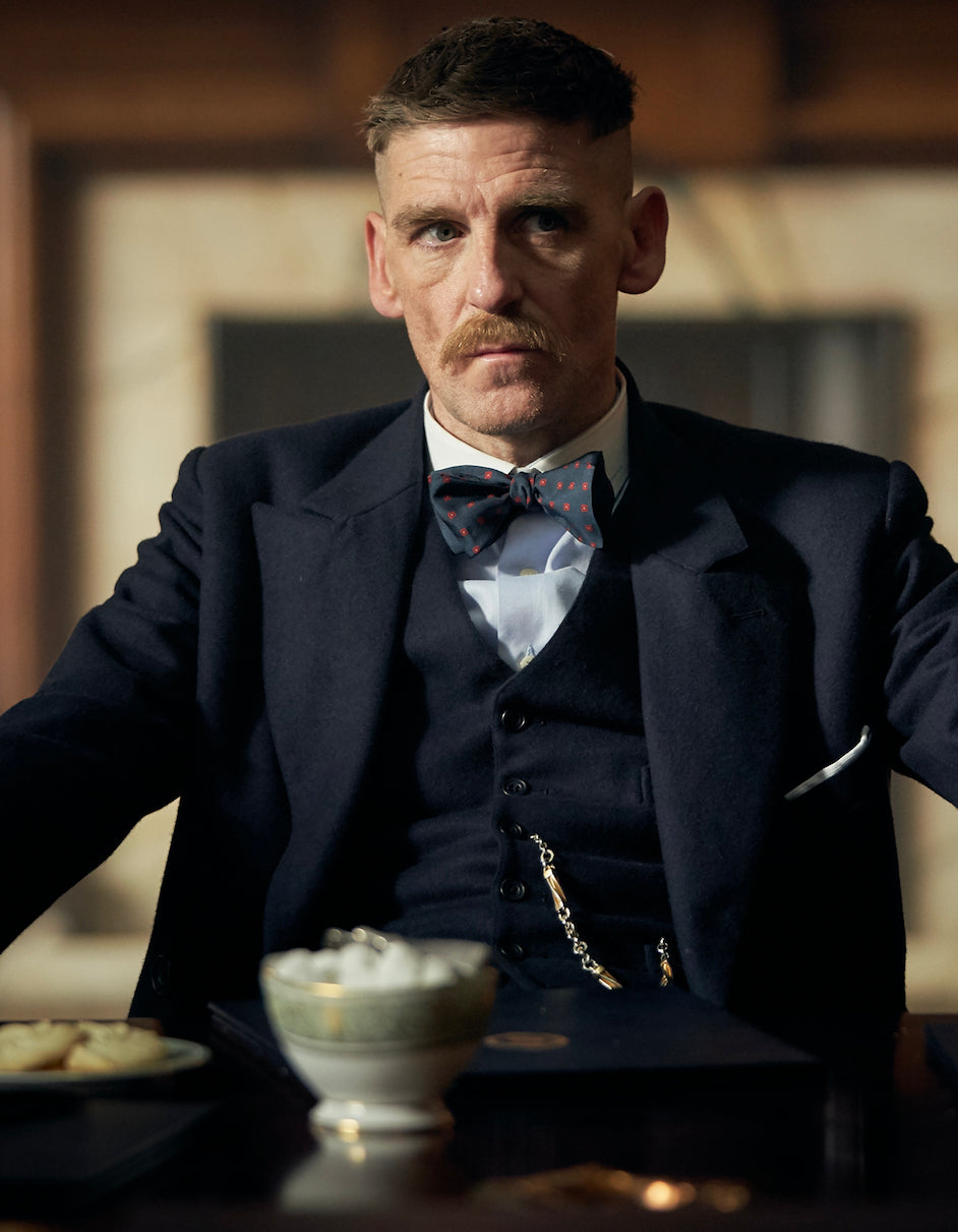 Mens Peaky Blinders Costume Arthur Shelby Vested Black Suit - Men's Tuxedo USA