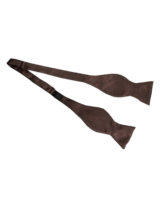 Brown Paisley Self-Tie Bow Tie - Men's Tuxedo USA