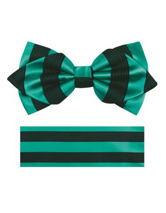 Teal Green & Black Bow Tie Set - Men's Tuxedo USA