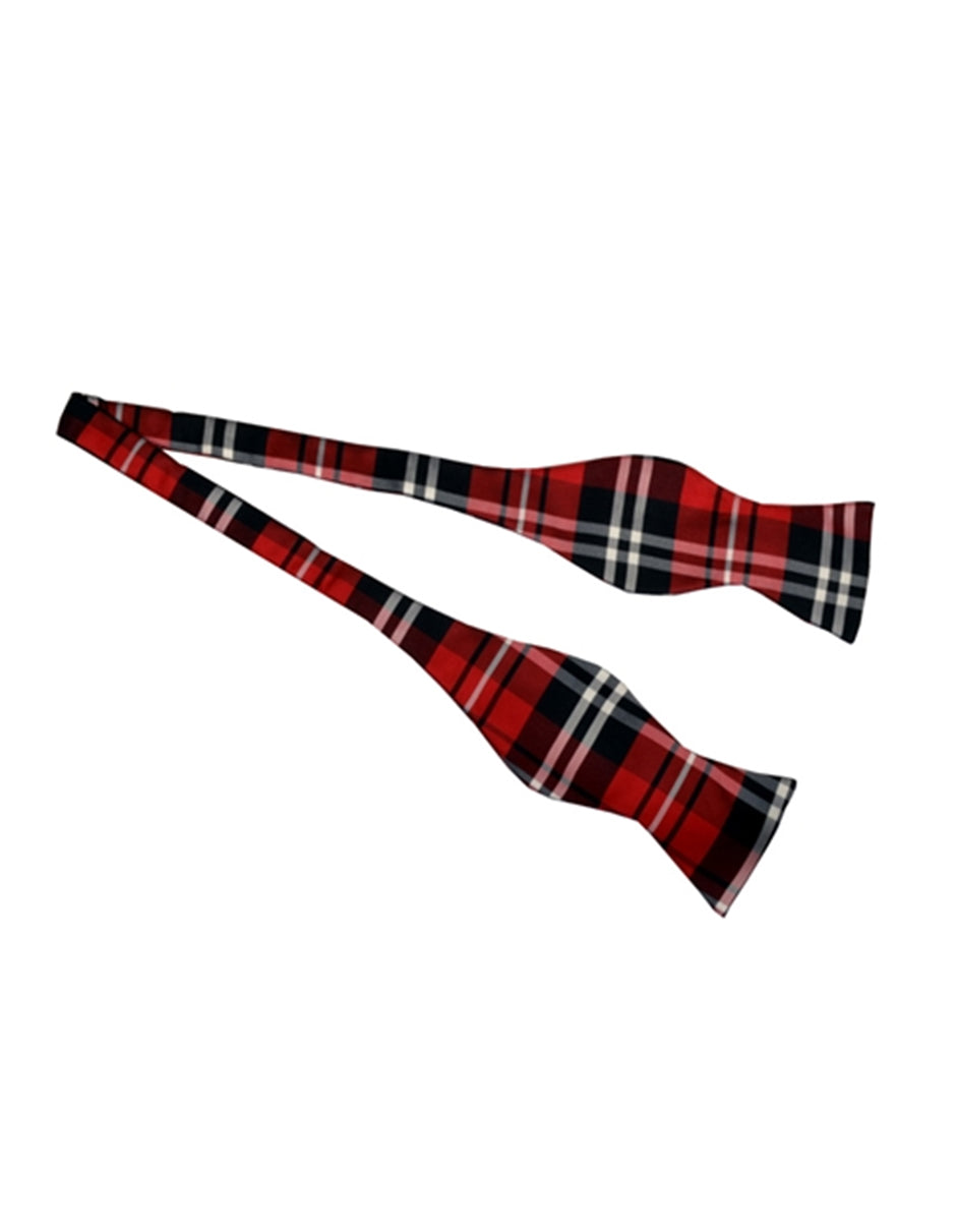 Red Plaid Self-Tie Bow Tie - Men's Tuxedo USA