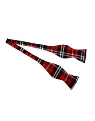 Red Plaid Self-Tie Bow Tie - Men's Tuxedo USA