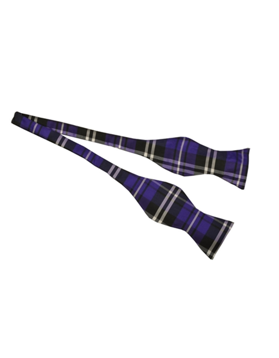 Purple Plaid Self-Tie Bow Tie - Men's Tuxedo USA