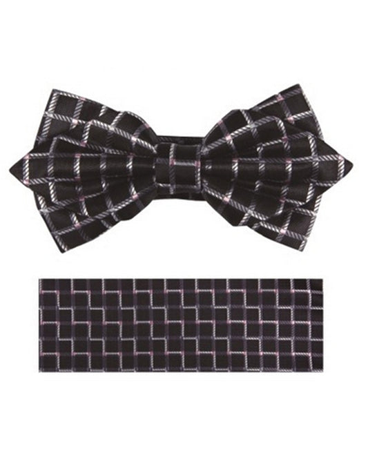 Black Square Bow Tie Set - Men's Tuxedo USA