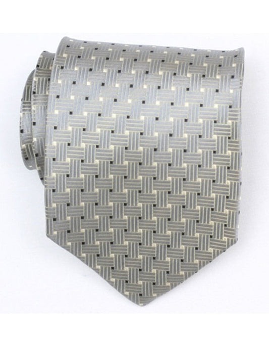 Grey Woven Neck Tie - Men's Tuxedo USA