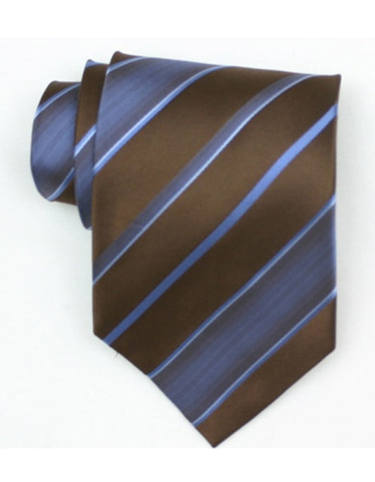 Brown & Blue Neck Tie - Men's Tuxedo USA