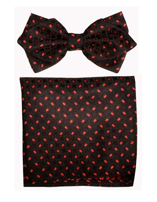 Black with Red Speck Bow Tie Set - Men's Tuxedo USA