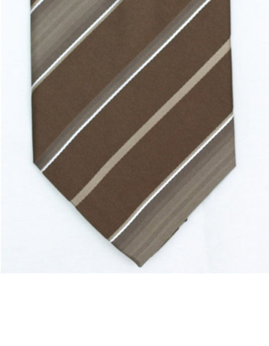 Brown Stripe Neck Tie - Men's Tuxedo USA