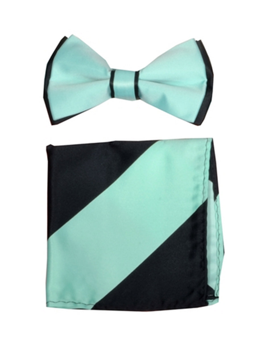 Mint Green & Black Bow Tie Set - Men's Tuxedo USA