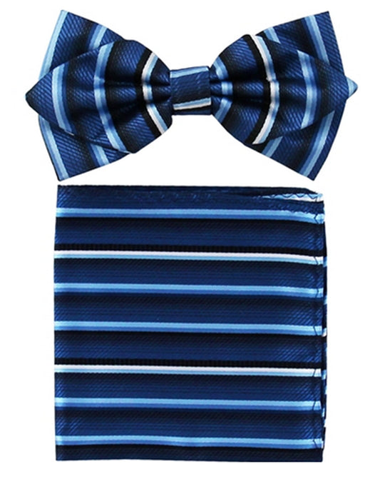 Navy & Light Blue Bow Tie Set - Men's Tuxedo USA