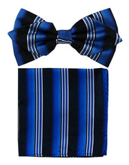 Royal Blue & Black Bow Tie Set - Men's Tuxedo USA