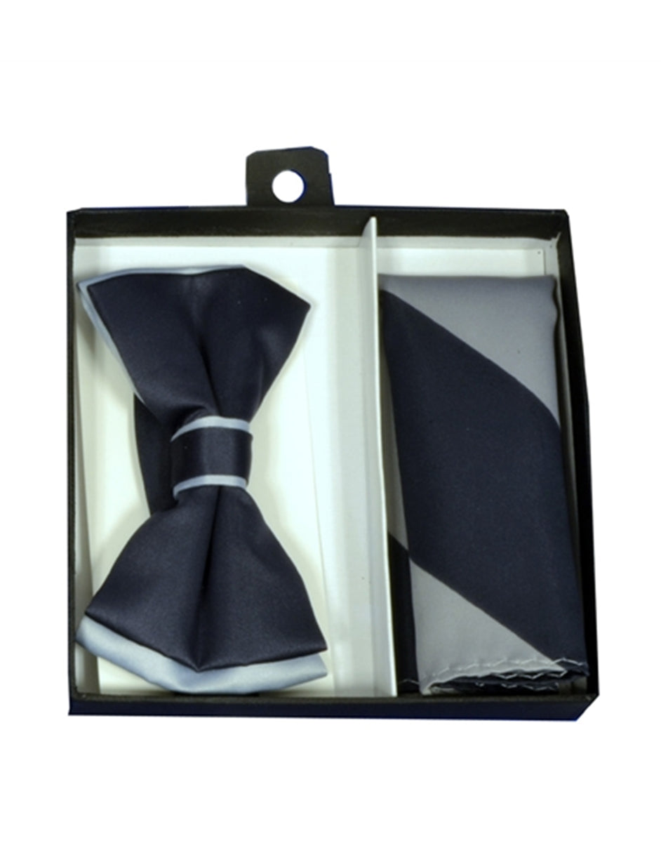 Black & Silver Bow Tie Set - Men's Tuxedo USA