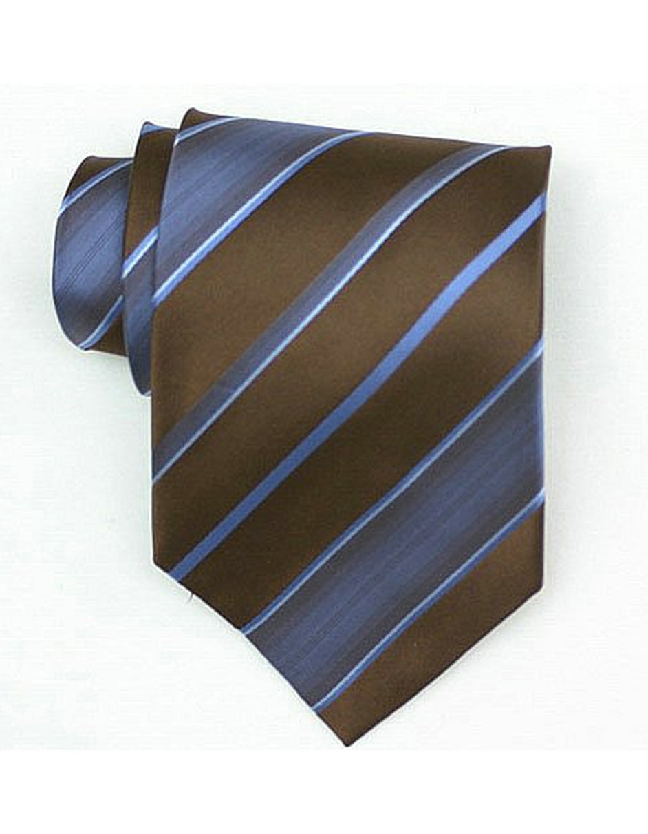 Brown & Blue Neck Tie - Men's Tuxedo USA