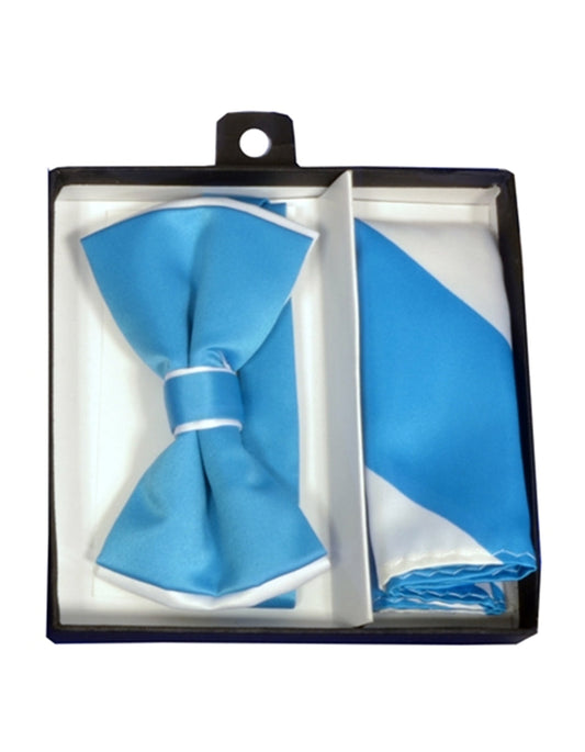 Turquoise & White Bow Tie Set - Men's Tuxedo USA