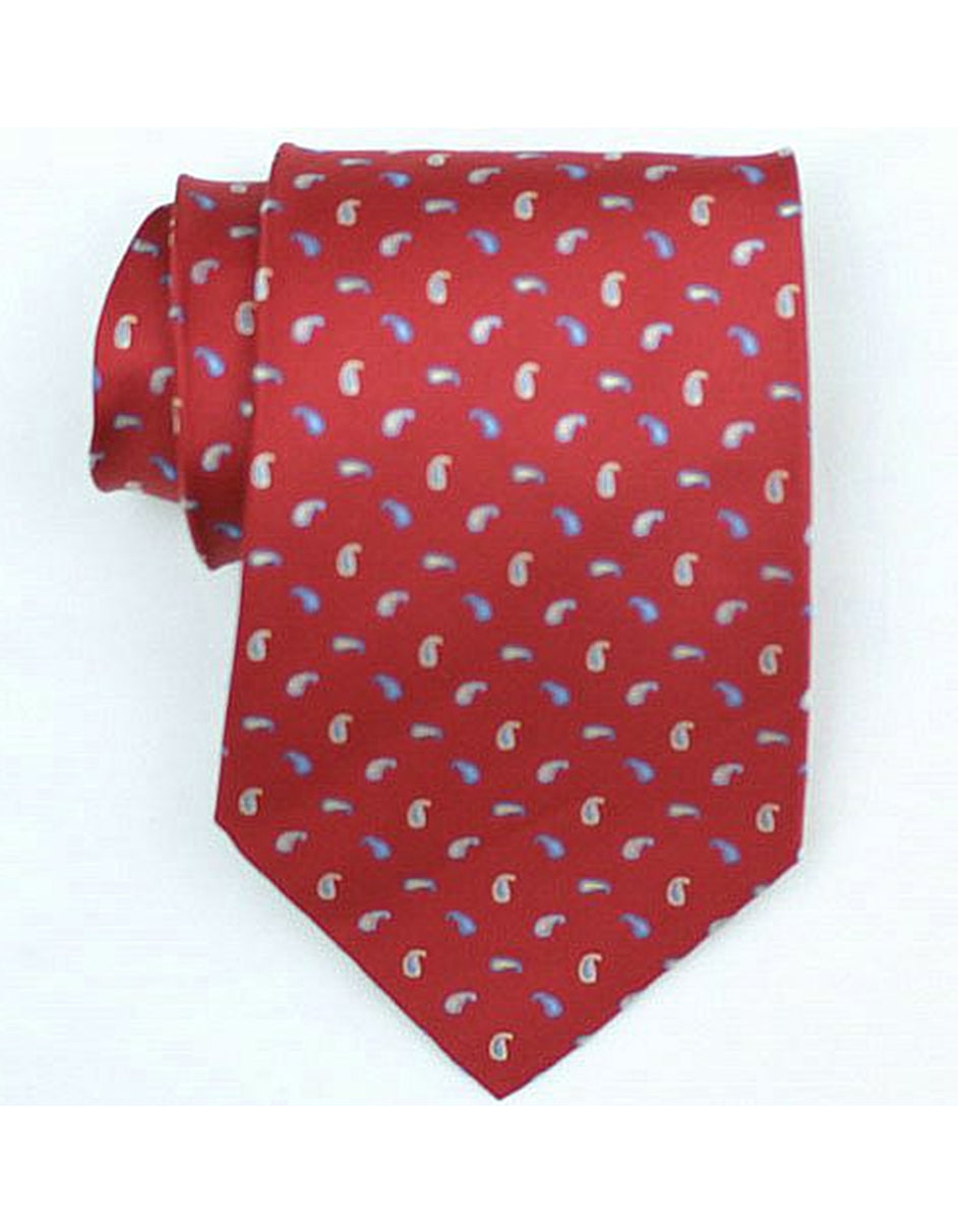 Red Paisley Neck Tie - Men's Tuxedo USA