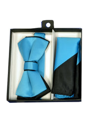 Turquoise & Black Bow Tie Set - Men's Tuxedo USA