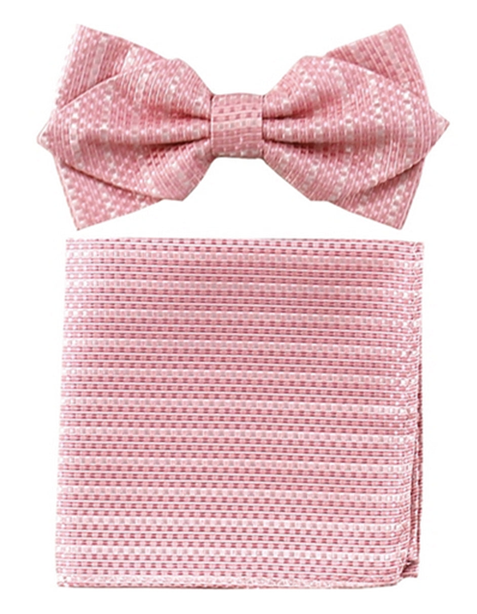 Pink Woven Bow Tie Set - Men's Tuxedo USA