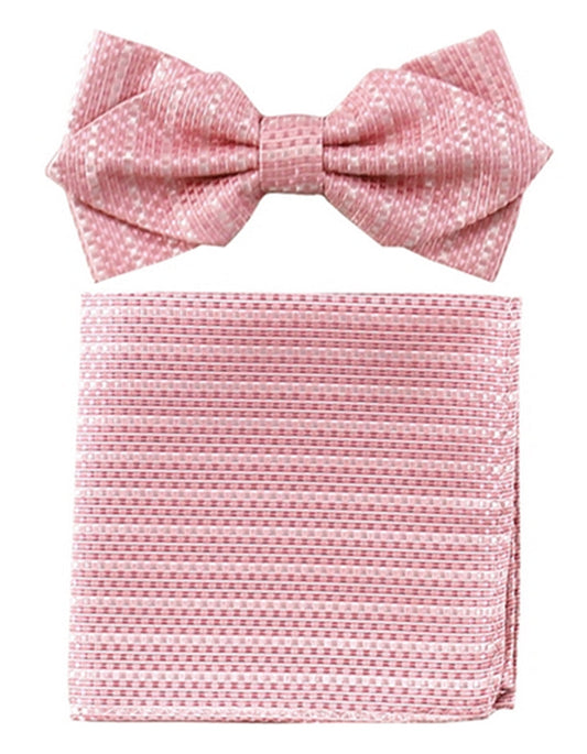 Pink Woven Bow Tie Set - Men's Tuxedo USA