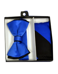 Royal Blue & Black Bow Tie Set - Men's Tuxedo USA