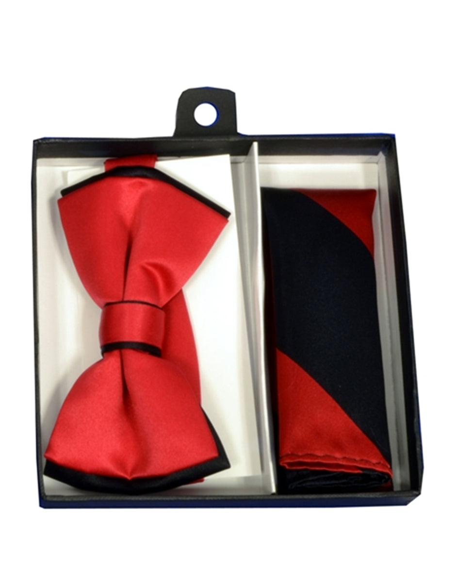 Red & Black Bow Tie Set - Men's Tuxedo USA