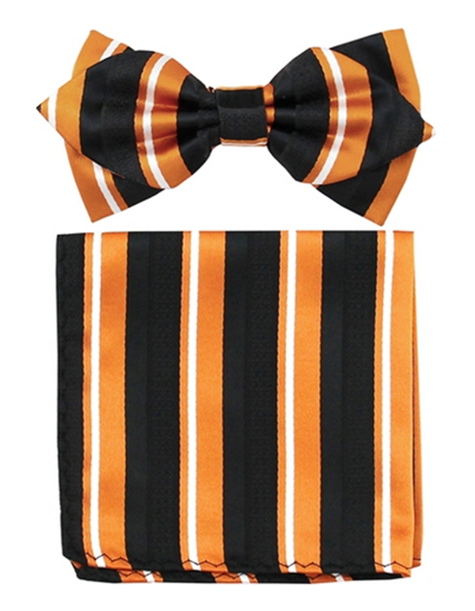 Orange & Black Bow Tie Set - Men's Tuxedo USA