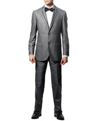 Grey & Black Trim Tuxedo - Men's Tuxedo USA