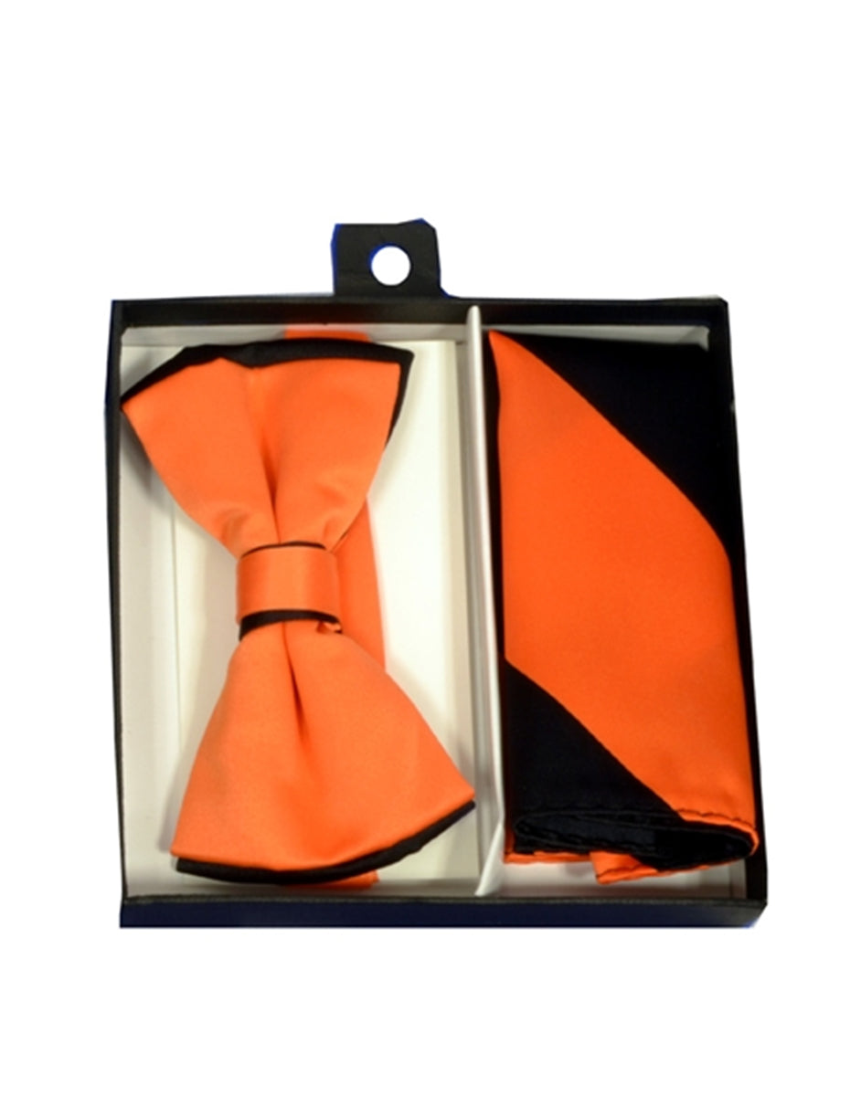 Orange & Black Bow Tie Set - Men's Tuxedo USA