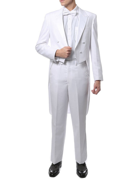 White Classic Tail Coat Tuxedo - Men's Tuxedo USA