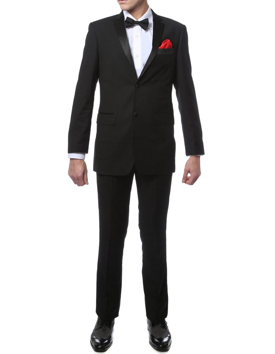 Black Skinny Notch Tuxedo - Men's Tuxedo USA