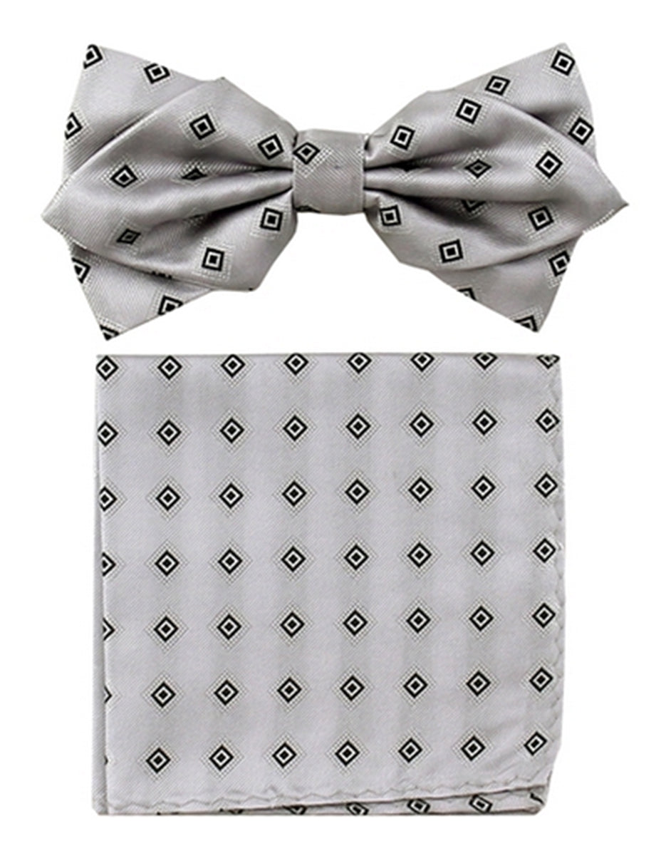 Black Square Bow Tie Set - Men's Tuxedo USA