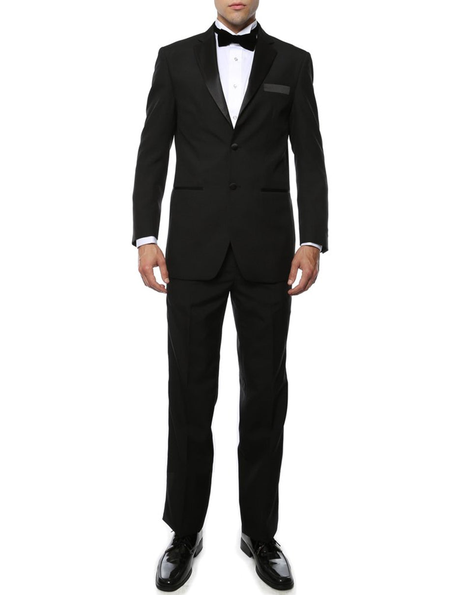 Black Modern Notch Tuxedo - Mens Slim Fitted Tuxedo - Men's Tuxedo USA