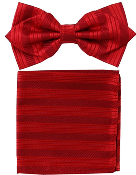 Red Stripe Bow Tie Set - Men's Tuxedo USA