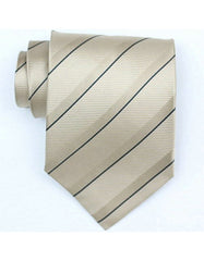 Beige Diagonal Stripe Neck Tie - Men's Tuxedo USA