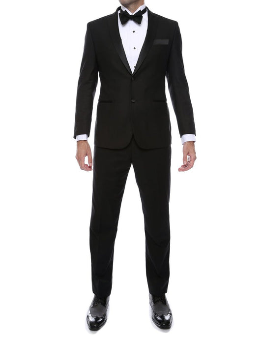 Modern Black Peak Tuxedo - Mens Slim Fitted Tuxedo - Men's Tuxedo USA