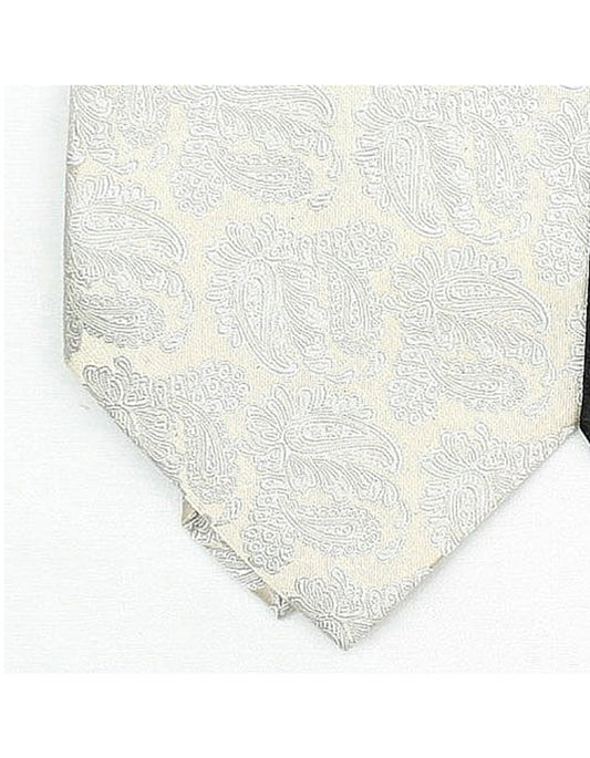 Ivory Paisley Neck Tie - Men's Tuxedo USA