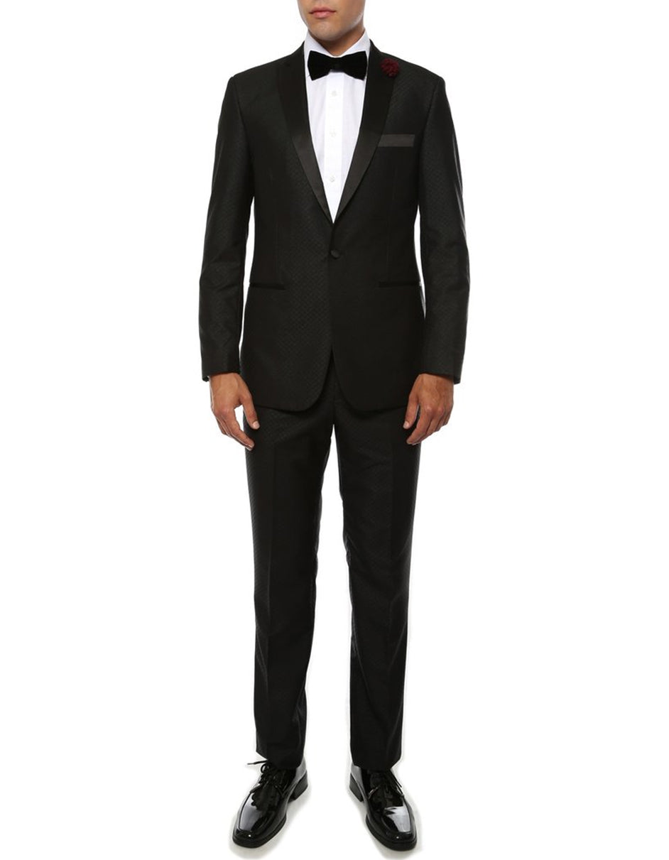 Debonaire Black Peak Tuxedo - Men's Tuxedo USA