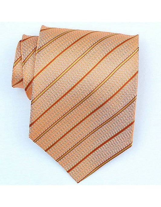 Orange Stripe Neck Tie - Men's Tuxedo USA