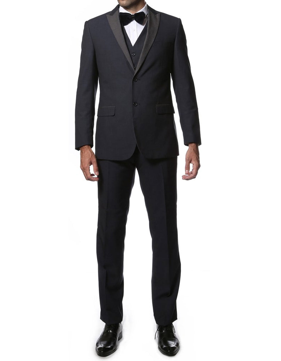 Navy Vested Peak Tuxedo - Men's Tuxedo USA