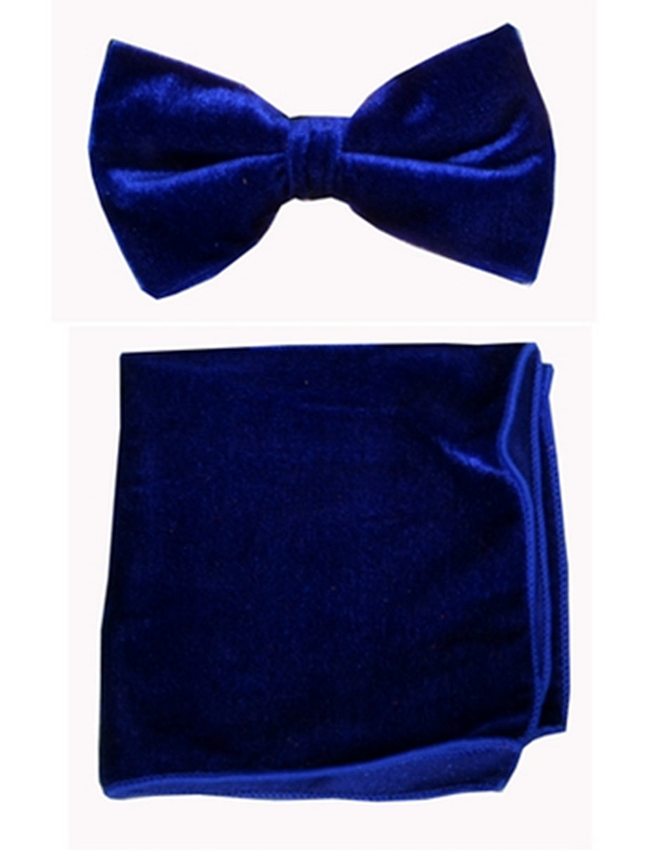 Navy Blue  Velvet Bow Tie Set - Men's Tuxedo USA